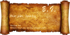 Burján Ipoly névjegykártya